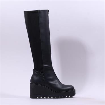 Marco Moreo Liege Front Zip Knee High - Black Leather
